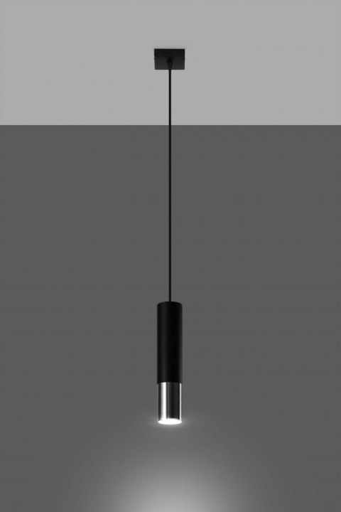 Lampa wisząca LOOPEZ 1 czarny/chrom