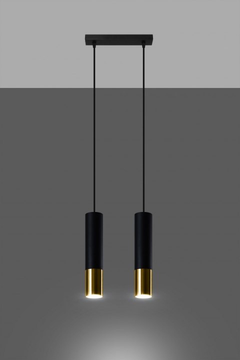 Lampa wisząca LOOPEZ 2 czarny/złoty