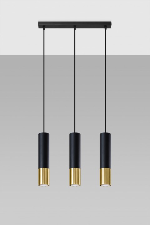 Lampa wisząca LOOPEZ 3L czarny/złoty