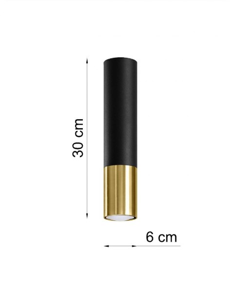 Plafon LOOPEZ czarny/złoty