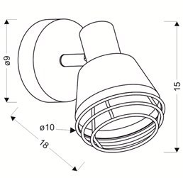 Kinkiet czarny klosz miedziany Neria 91-81384