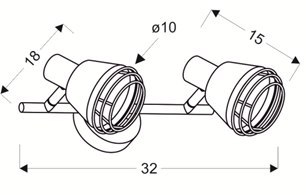 Lampa ścienna/sufitowa czarna klosz miedziany 2xE14 40W Neria 92-81780