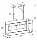 Lampa wisząca czarna metalowa + drewno 3x40W E27 Varna 33-79077