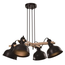 Lampa wisząca regulowana czarna 4x40W E27 loft Reno 34-78155
