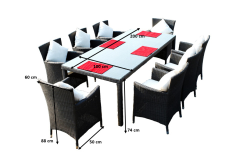 Zestaw mebli ogrodowych z technorattany Gustoso Grande
