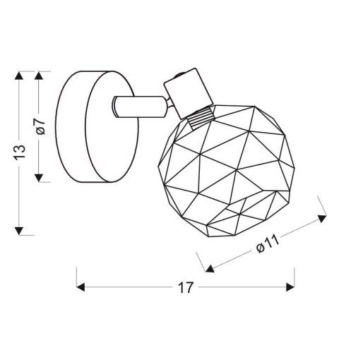 LAMPA ŚCIENNA KINKIET CANDELLUX ACROBAT 91-66329 E14 CZARNY KLOSZ ZŁOTY
