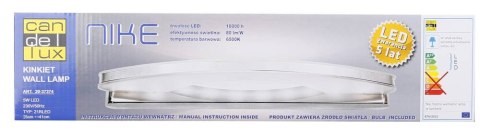 LAMPA ŚCIENNA KINKIET CANDELLUX NIKE 20-37374 LED CHROM