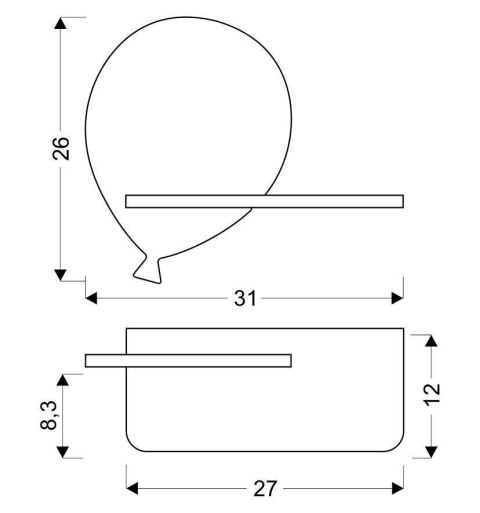 Lampa kinkiet półeczka 5W LED 4000K IQ Kids Baloon złoty 21-85108