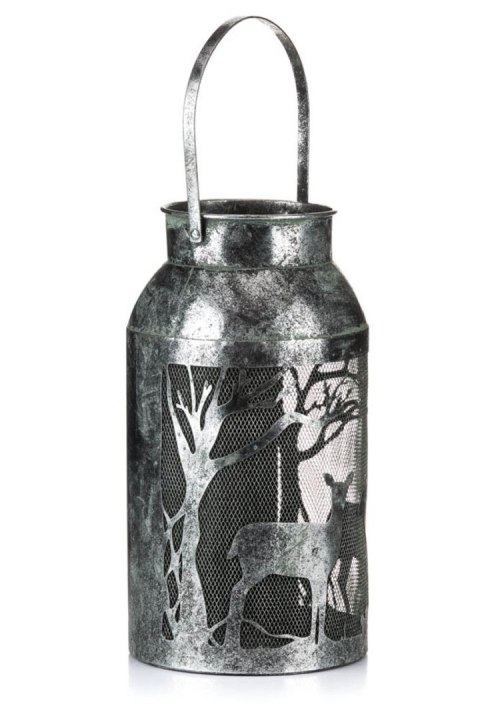 Latarnia metal. TIMBA czarno-srebrna XL_Aluro