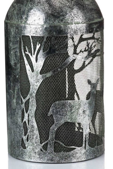 Latarnia metal. TIMBA czarno-srebrna XL_Aluro