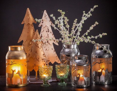 Latarnia metal. TIMBA czarno-srebrna XL_Aluro