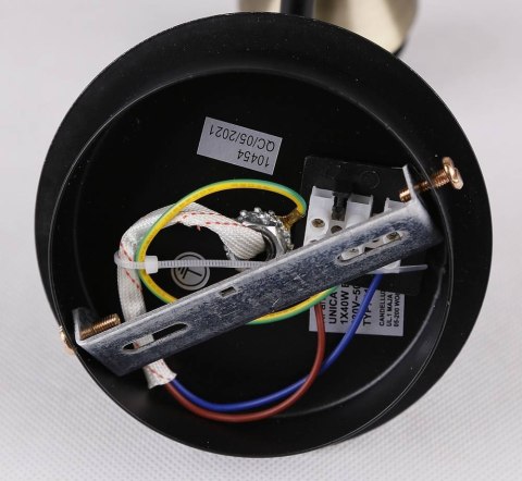 Kinkiet czarny/złoty szklany dymiony Unica 21-76724