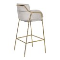 Krzesło barowe Harmony złote nogi szare glamour