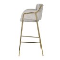 Krzesło barowe Harmony złote nogi szare glamour