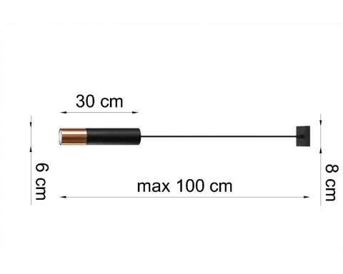 Lampa wisząca LOOPEZ 1 czarny/miedź