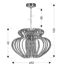 Lampa wisząca czerwona 52x42cm Imperia 31-36578