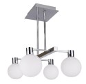 Lampa sufitowa wisząca chrom/biała 4 Maldus 34-01467