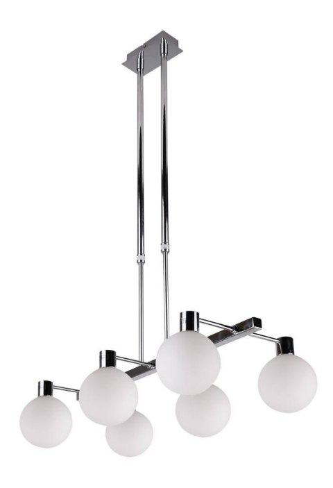 Lampa sufitowa wisząca chrom/biała 6 Maldus 36-01481