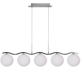 Lampa wisząca chrom/biała kula 5 Ramon 35-01429