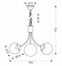 Lampa wisząca złota 3xE14 żyrandol Dani 33-79015