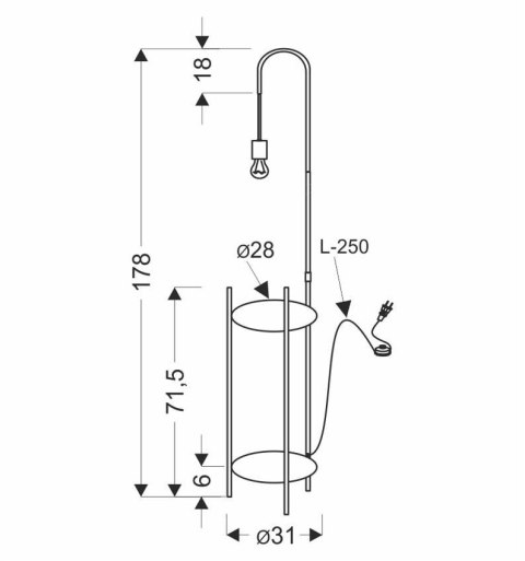 Lampa podłogowa półka czarno-zielona Walk 51-00033