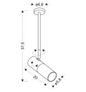 Lampa wisząca regulowana tuba czarno-biała Candellux 31-78353