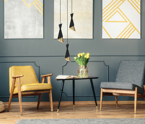 Lampa wisząca złoto czarna MALIA