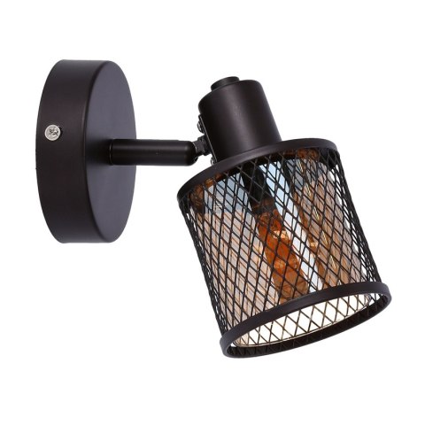 Kinkiet kawowe złoto klosz bursztynowy 40W E14 Canabera Candellux 91-81377