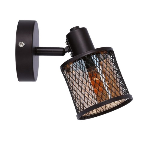 Kinkiet kawowe złoto klosz bursztynowy 40W E14 Canabera Candellux 91-81377