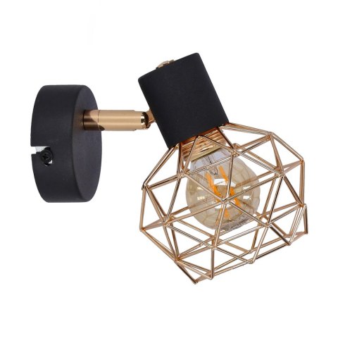 LAMPA ŚCIENNA KINKIET CANDELLUX ACROBAT 91-66329 E14 CZARNY KLOSZ ZŁOTY