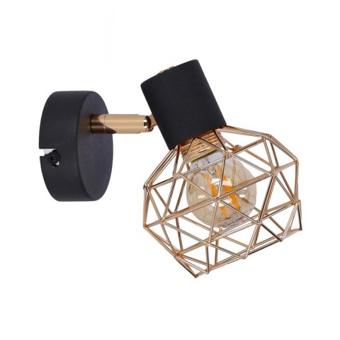 LAMPA ŚCIENNA KINKIET CANDELLUX ACROBAT 91-66329 E14 CZARNY KLOSZ ZŁOTY