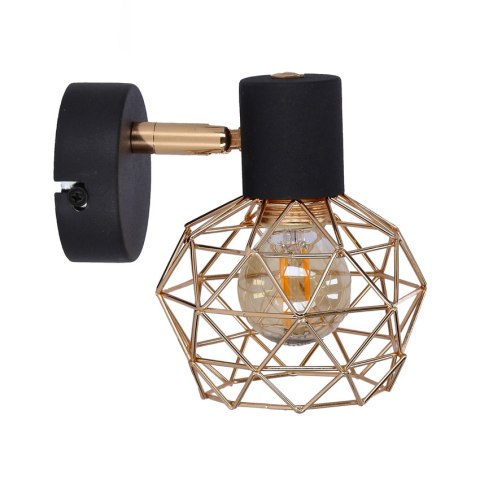 LAMPA ŚCIENNA KINKIET CANDELLUX ACROBAT 91-66329 E14 CZARNY KLOSZ ZŁOTY