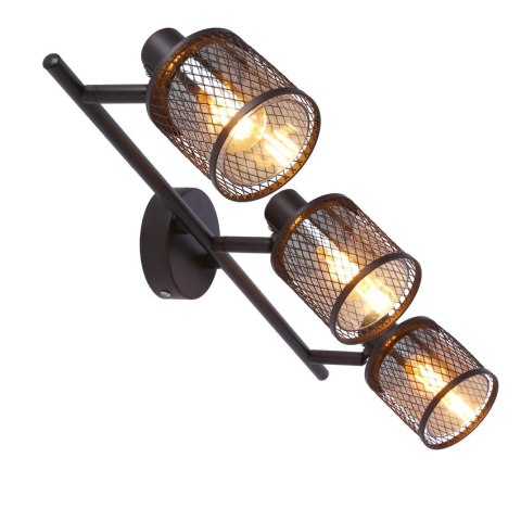 Lampa sufitowa kawowe złoto klosz bursztyn 3x40W Canabera Candellux 93-82541