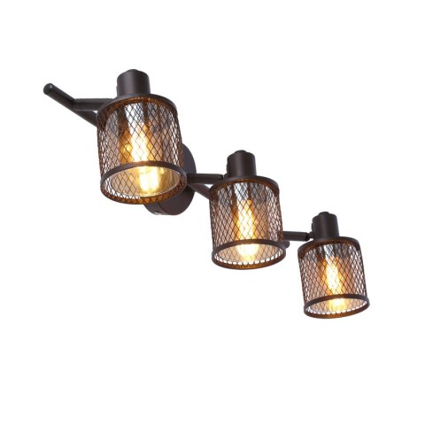 Lampa sufitowa kawowe złoto klosz bursztyn 3x40W Canabera Candellux 93-82541