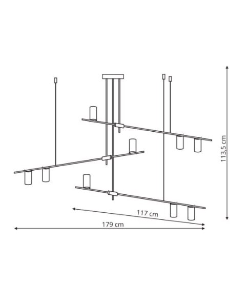 Lampa wisząca Arizona 9 czarny/złoty