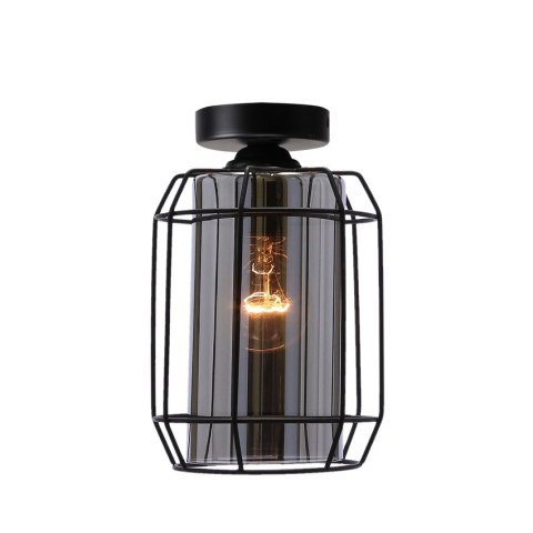 JONERA LAMPA SUFITOWA CZARNY 1X40 E27 KLOSZ DYMIONY