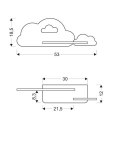 Kinkiet LED 5W dla dziecka niebieska chmurka z półką Cloud Candellux 21-75710