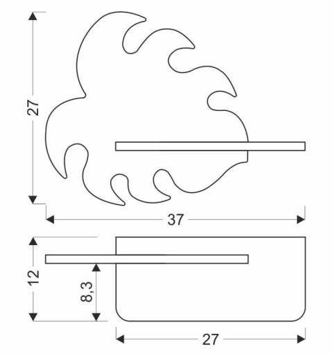Kinkiet półeczka lampa LED zielony liść Monstera 21-00941