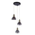 Lampa wisząca czarna/złota szklany klosz E14 3x40W Gregory Candellux 33-78995