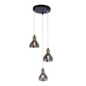 Lampa wisząca czarna/złota szklany klosz E14 3x40W Gregory Candellux 33-78995