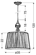 PRIMA LAMPA WISZĄCA CHROMOWY 1X60 E27 ABAŻUR SREBRNY