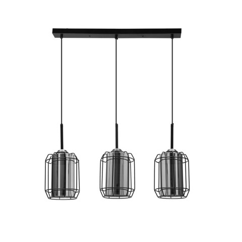 JONERA LAMPA WISZĄCA CZARNY 3X40 E27 KLOSZ DYMIONY