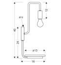 Kinkiet czarny 1xE14 40cm BIPI włącznik 21-76847