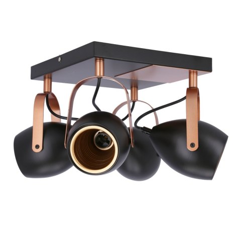 Lampa czarno-miedziana regulowana plafon E14 4x40W Anica 98-83128