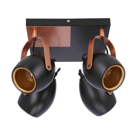 Lampa czarno-miedziana regulowana plafon E14 4x40W Anica 98-83128