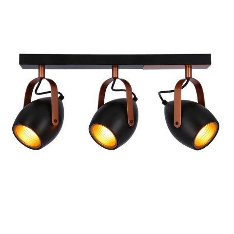 Lampa czarno-miedziana regulowana spot E14 3x40W Anica 93-82589