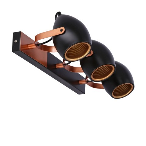 Lampa czarno-miedziana regulowana spot E14 3x40W Anica 93-82589