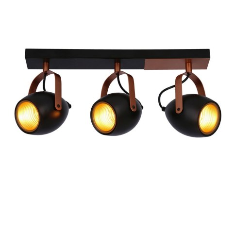 Lampa czarno-miedziana regulowana spot E14 3x40W Anica 93-82589