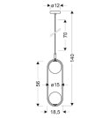 Lampa wisząca podwójna kulka sufitowa mosiądz 2xG9 Cordel 32-73464