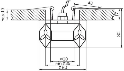Oprawa stropowa niebieska kryształ 1xG4